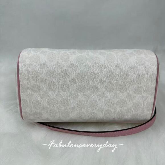 Coach Rowan Satchel Crossbody Bag In Signature Canvas/Chalk/Carnation CV961 NWT - Picture 9 of 9